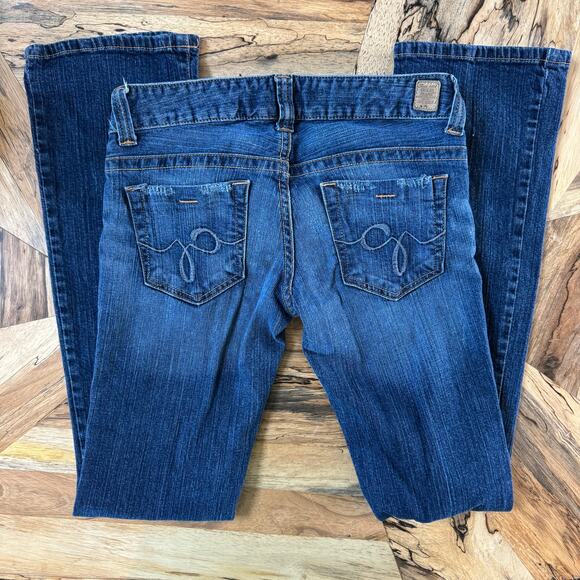 Vintage Guess Jeans Low Rise Daredevil Bootcut Stretch Distressed, Women’s 26 - Picture 7 of 10